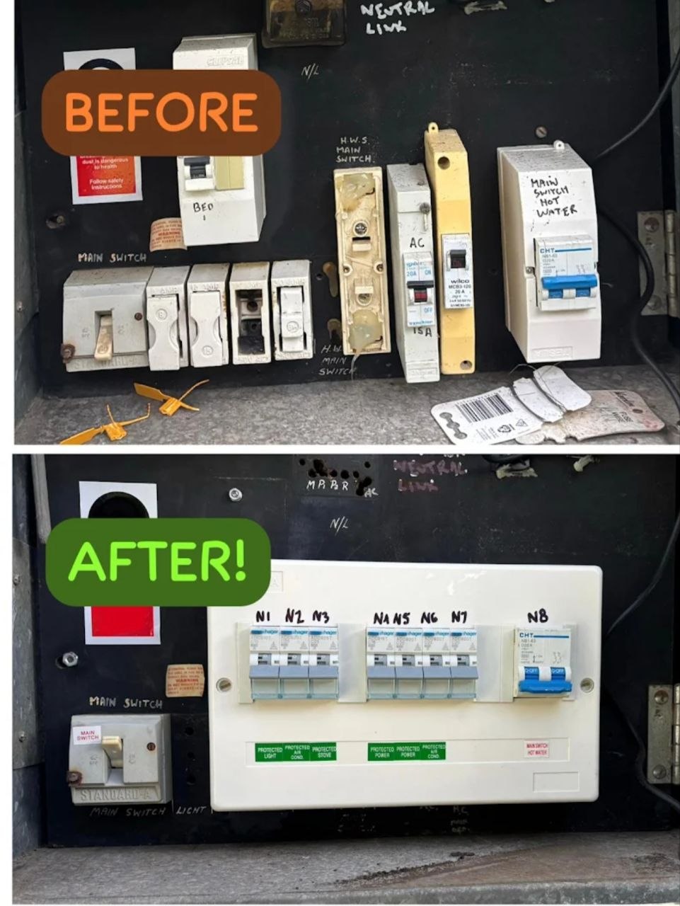 Switchboard Upgrade - Before and After